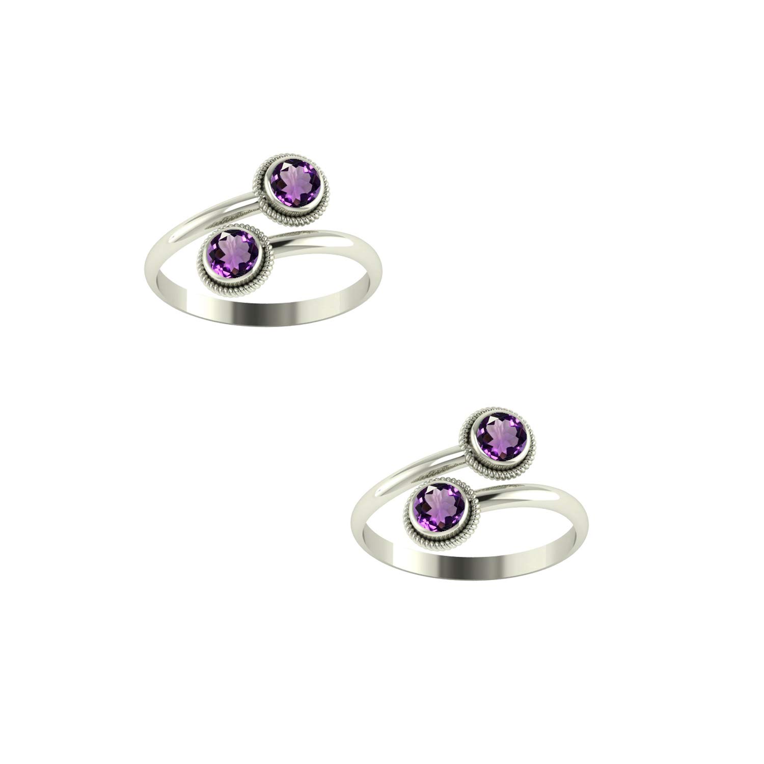 PeenZone 925 CZ Silver Amethyst Toe Rings (Leg Finger Rings) In Pure 92.5 Sterling Silver For Women | Toe Rings for Women and Girls | Chandi Bichiya (B08KNJN3XW) Amazon Price History, Amazon Price Tracker