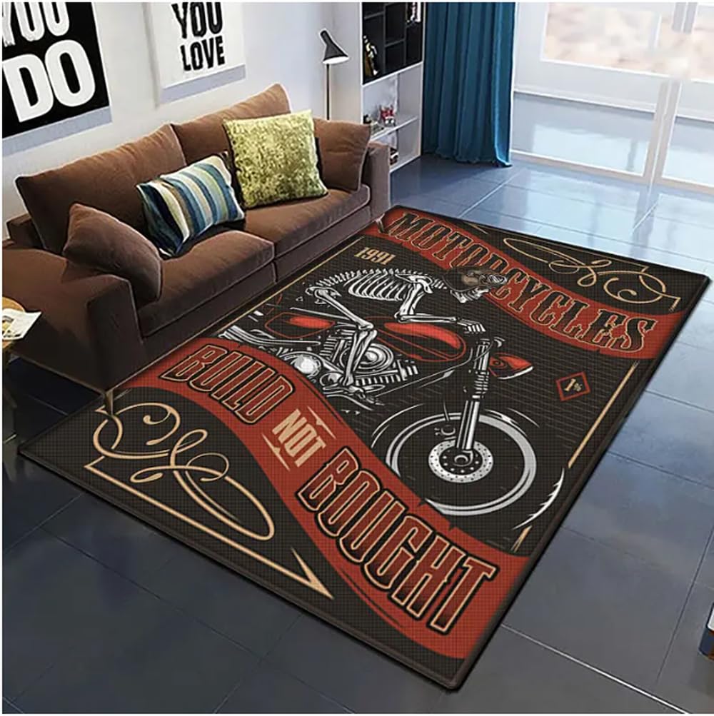 Tapis de moto rétro antidérapant lavable pour cuisine et chambre