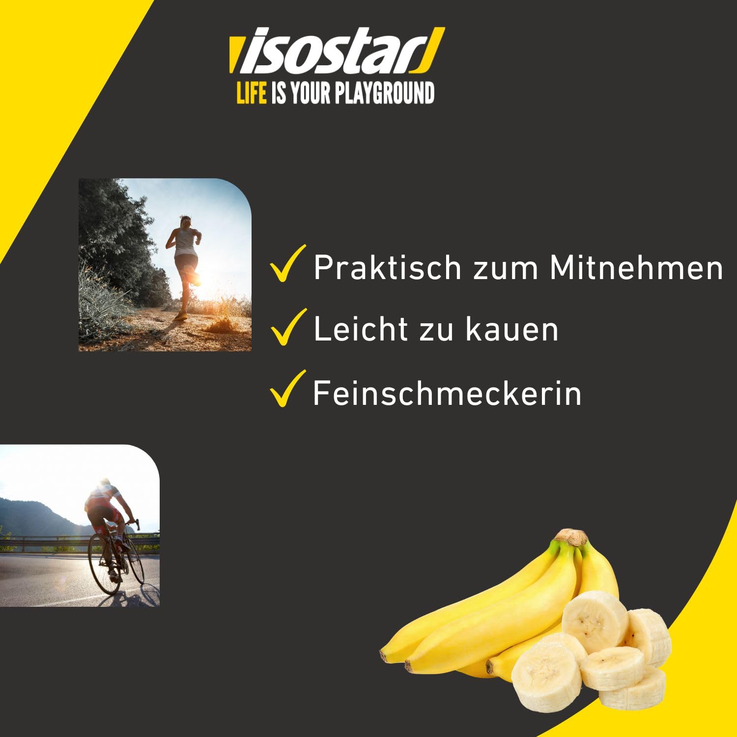 Isostar Barres Sport energy Banane - Lot de 30 Barres Nutritives energétiques - 30 x 40 g