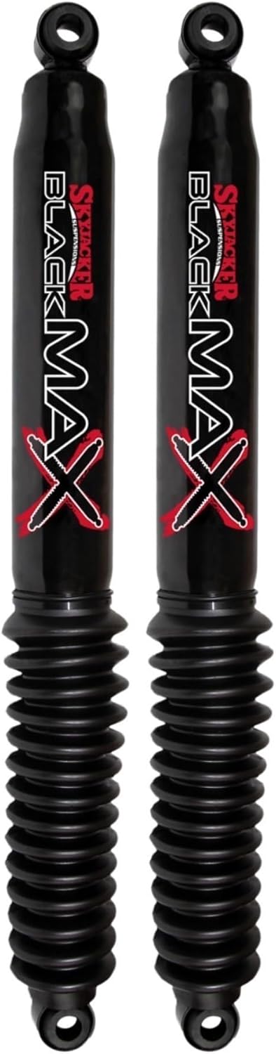 TrendsAuto Set of Black Max Series Front & Rear Hydraulic Action Shocks fits 1999 2006 1500 Pickup with 5-6” Front & 4-6” Rear Lift | Multi-Stage Valving | Gloss Black Finish | Chrome Plated Shaft