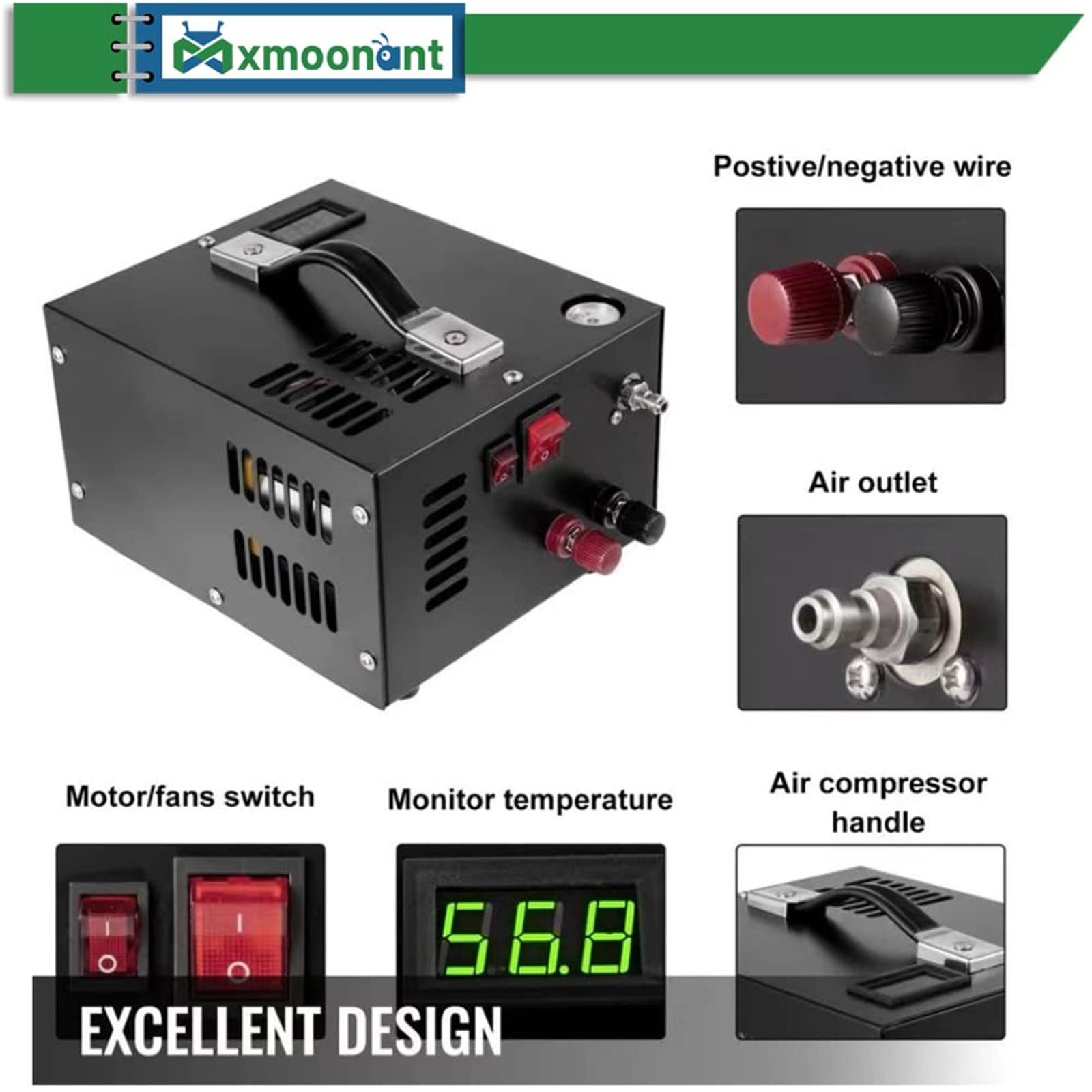 Transformator pompy wysokociśnieniowej pistoletu pneumatycznego, przenośny zestaw sprężarki powietrza i transformatora, szybkozłącze 8 mm,Black-110v-12v