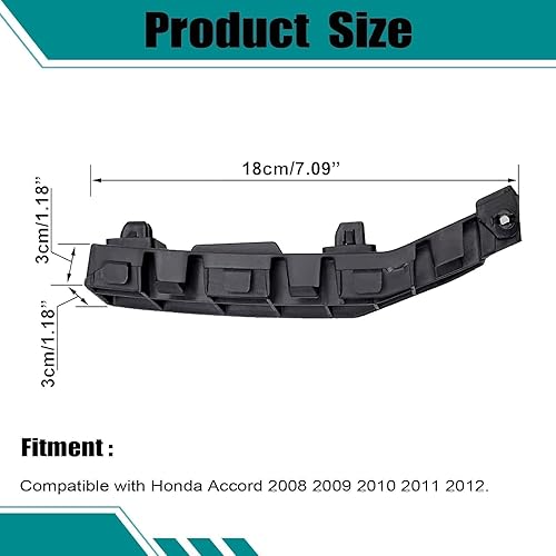 Miniatura 4 de SecosAutoparts Parachoques delantero apto para Honda Accord 2008 2009 2010 2011 2012, 1 par soporte de montaje de parachoques delantero