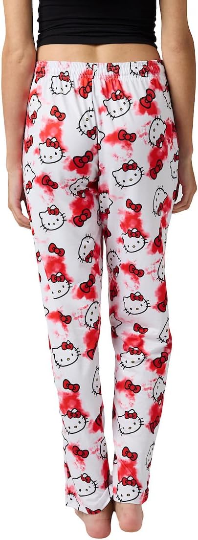 Hello Kitty Anime Cartoon All Over Print Women's White Sleep Pajama Pants - Image 5
