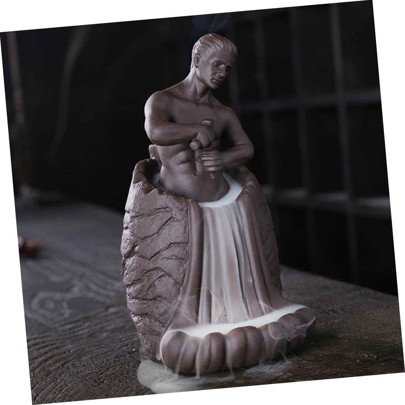 BESPORTBLE Backflow Incense Holder Ceramic Self-Carving Men Aroma Therapy Burner Desktop Insert Ceramic Burner Home Fragrance Decoration for Office and Living Room