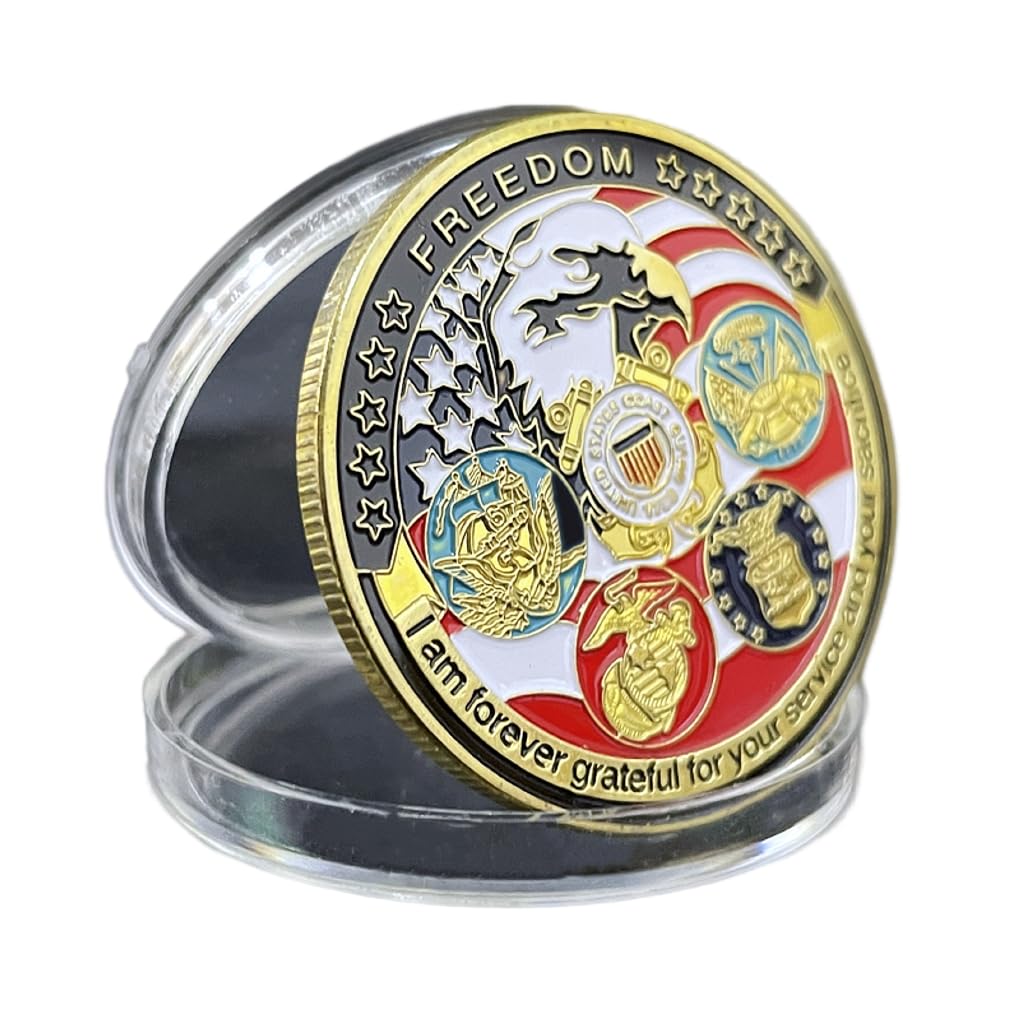 Cadeau souvenir souvenir de l'armée américaine Thank You Challenge sans pièce de monnaie Eagle Veteran Army Marine Corps Armed Forces