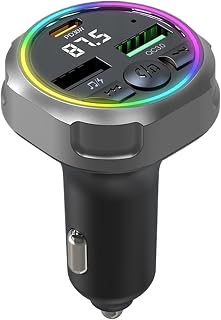 FM-sändare för bärbar LED-radioadapter, långvarig musiköverföring | Enkel transport snabbladdare, plug play för biltillbehör för kvalitet