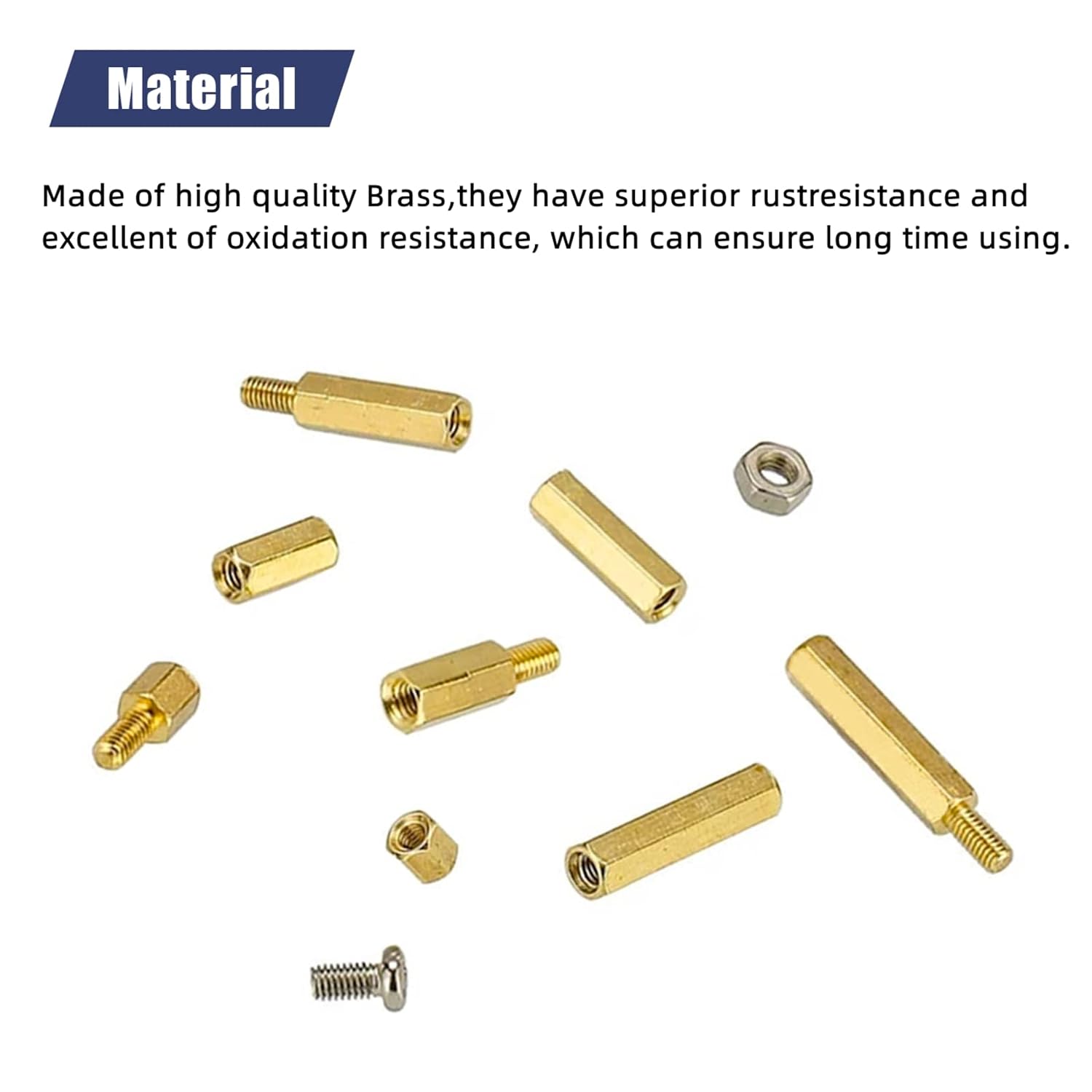 M2.5 Hex Male Female Brass Standoff Stud Board Pillar Threaded Mounting PCB Motherboard Hexagon Spacer Bolt Screw Nut Assortmen Kit 160Pcs