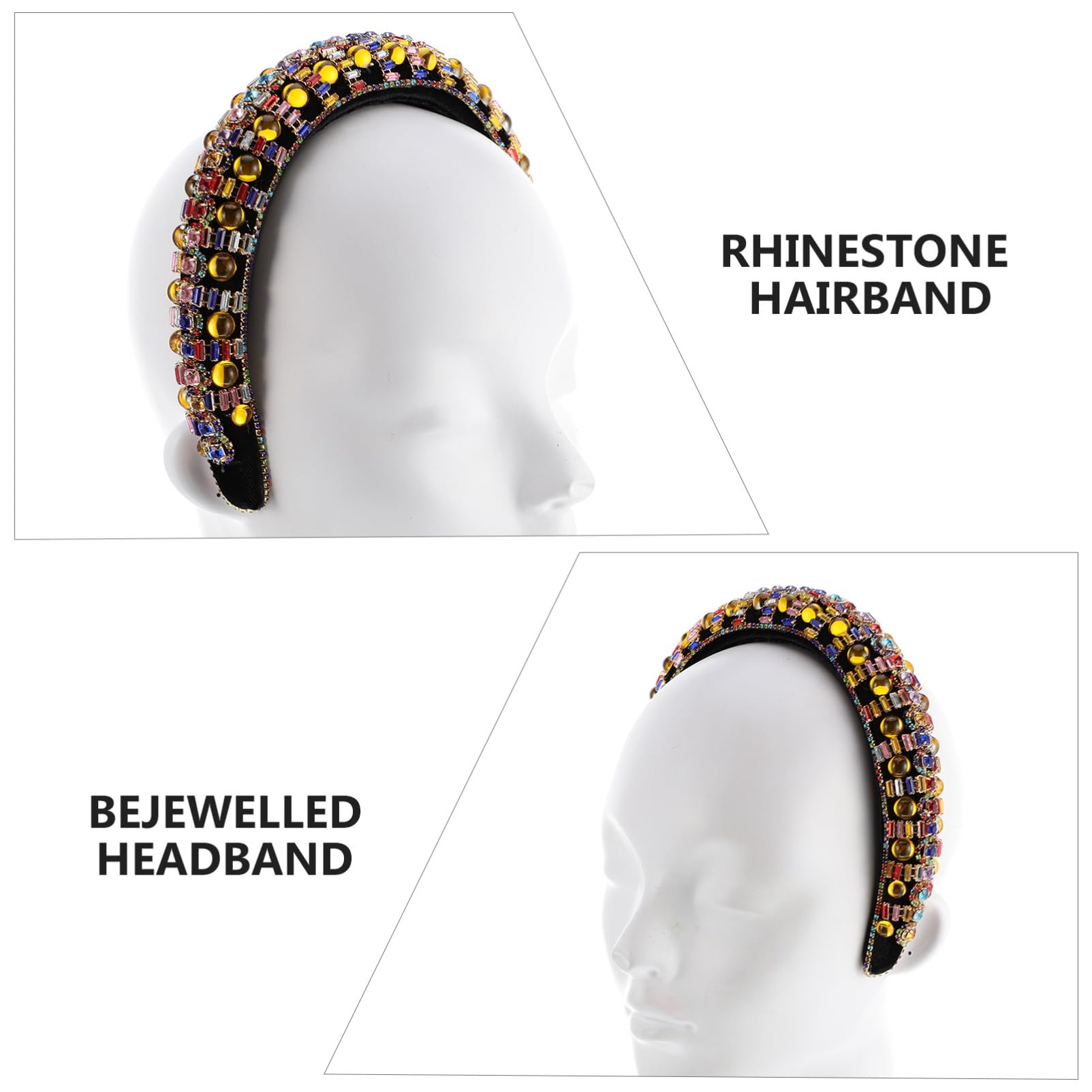 Ipetboom 3pezzi Cerchietto Fatta Mano Con Strass Accessorio Elegante Per Per Feste Matrimoni e Occasioni Speciali