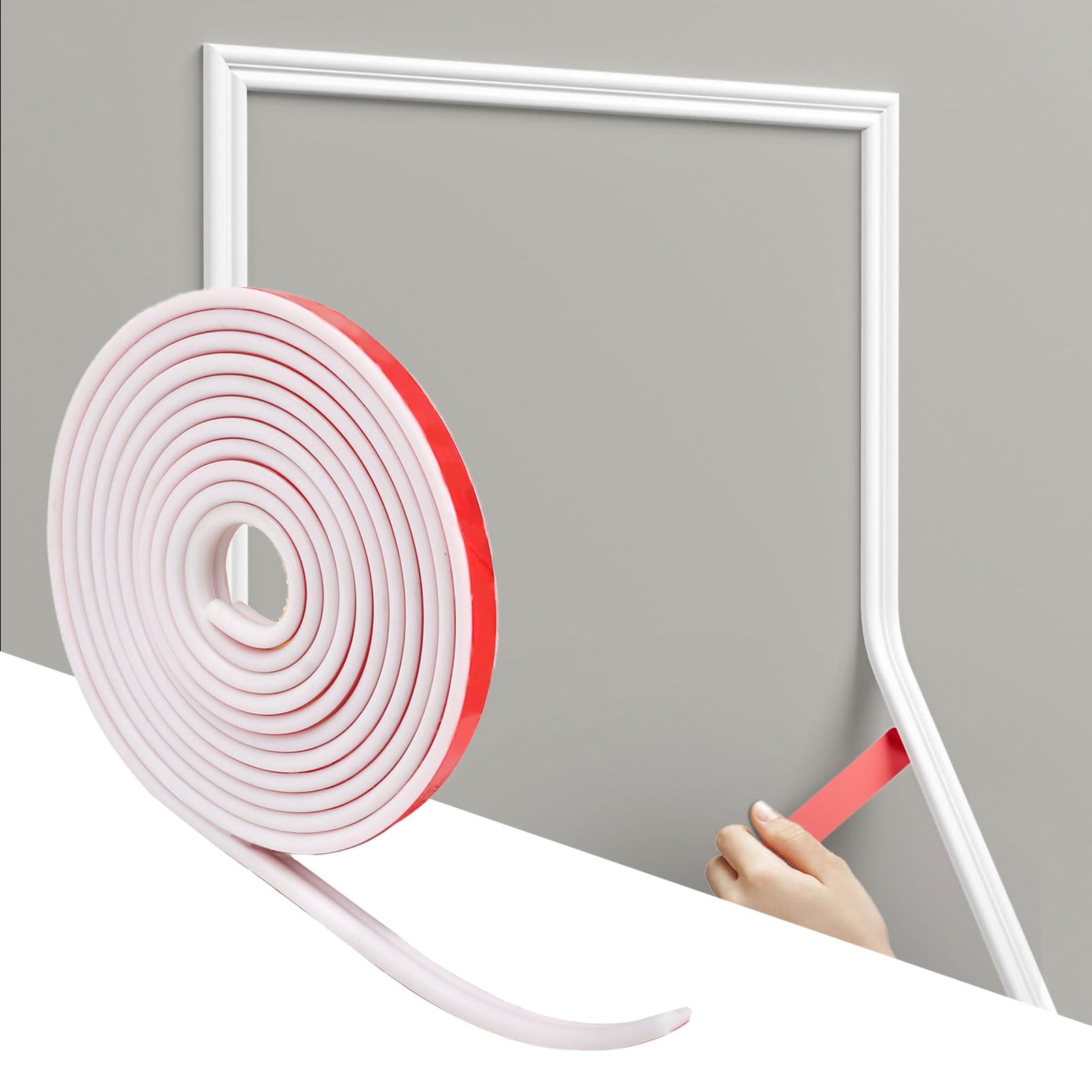 Molduras de Pared Autoadhesivas Decorativas, 6M x 40mm Moldura Adhesiva Pared Blanco, Pelar y Pegar Molduras de Techo, Decoración Casera de Bricolaje en el Marcoespejo Puerta Gabinete