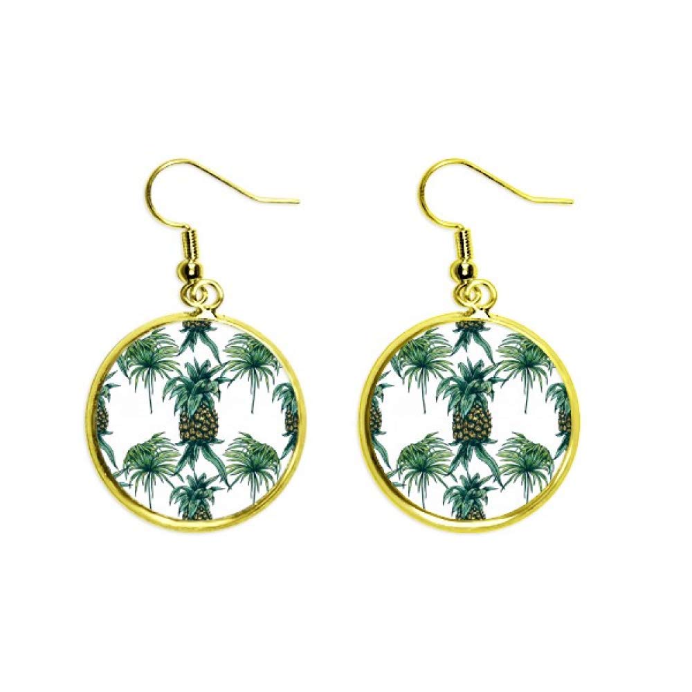 Pendientes de piña con gancho anti-caída y acabado dorado brillante mujer 2