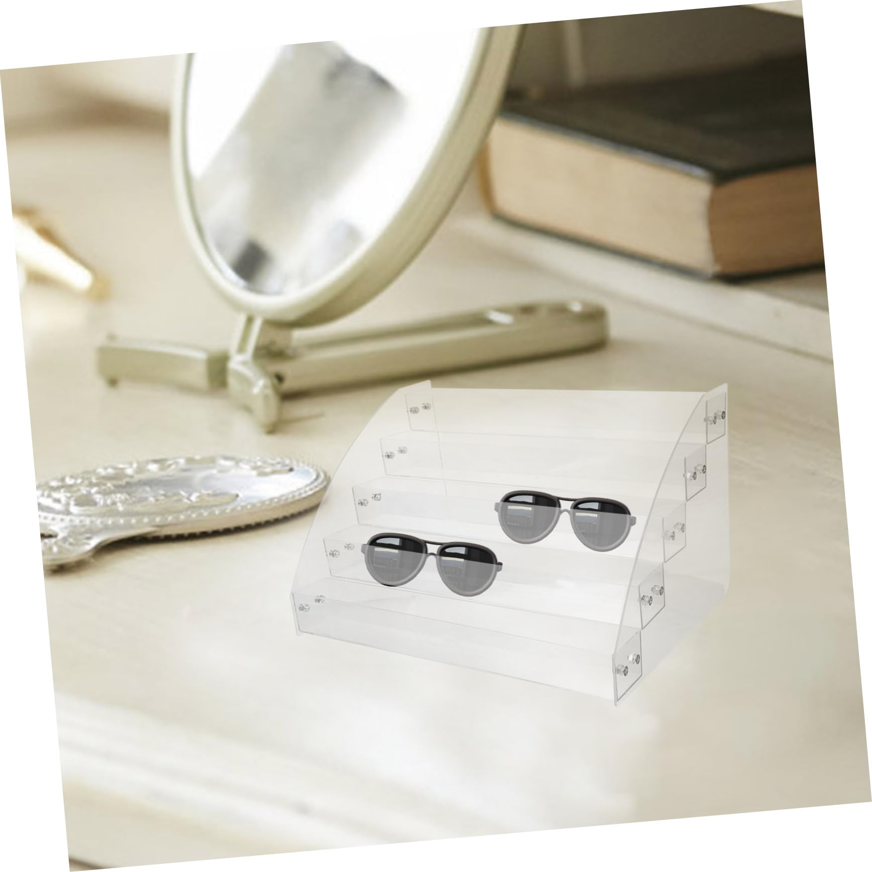 Espositore Per Occhiali 5 Strati Occhiali Da Sole Display Rack Shelf Show Eyeglasses Mostra Supporto For 5 Paia Di Occhiali Espositore Per Occhiali Da Sole ( Color : Black White - Foto 14