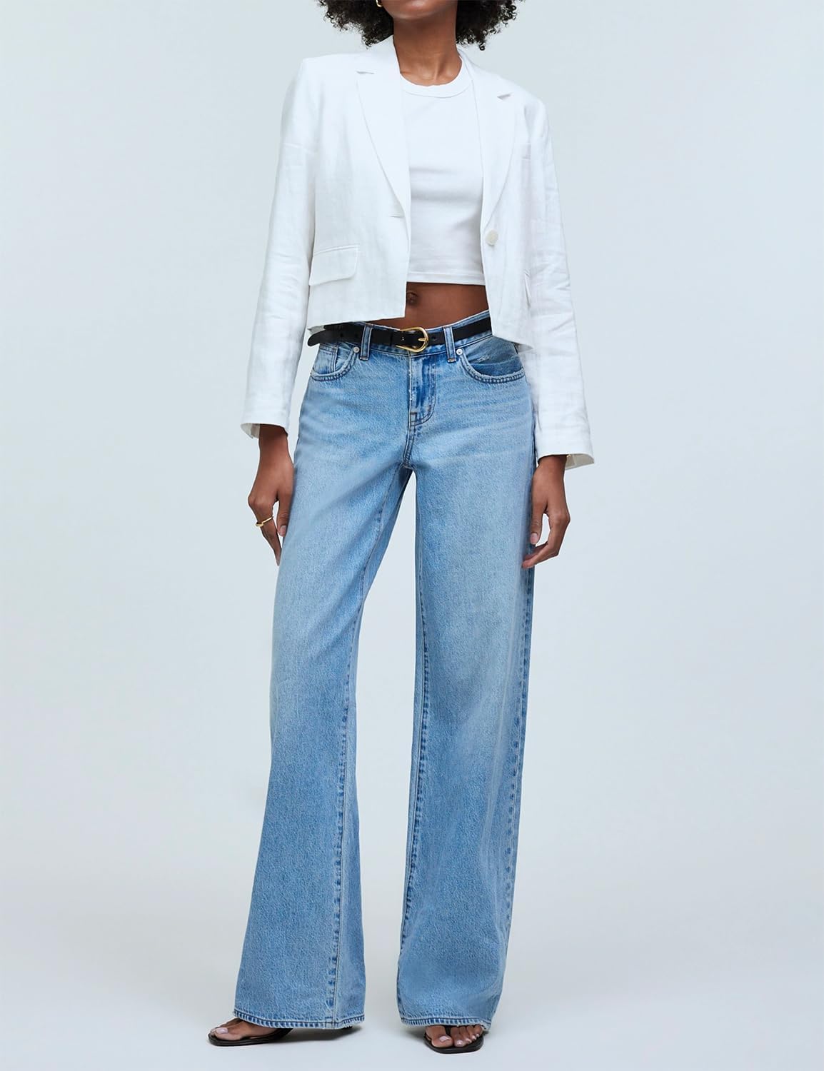 IDEALSANXUN Womens Cropped Blazer Casual Lightweight Cotton Linen Blazer Suit Jackets - Image 2