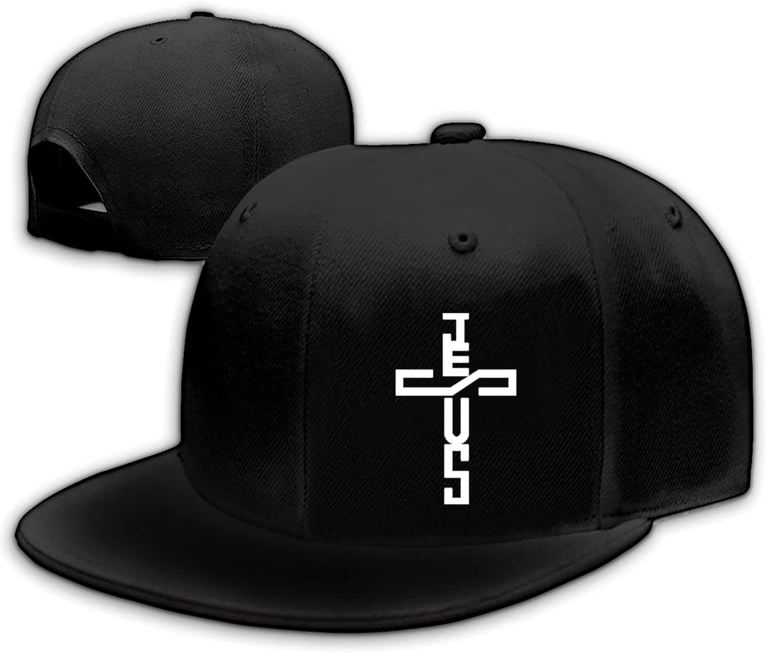 TijeyiJesus Christ Hats Mens Snapback Flat Bill Brim Hats for Men Snap Backpack Dad Life Jesus Christian Crosses Baseball Cap