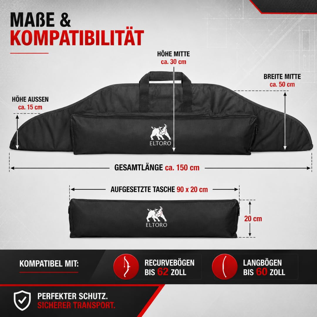 elToro Recurvebogentasche mit aufgesetzter Tasche in 3