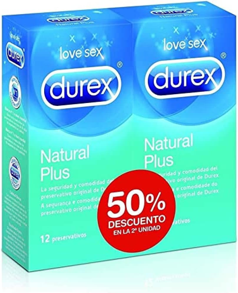2 cajas de preservativos Durex Natural Plus por 14,74€