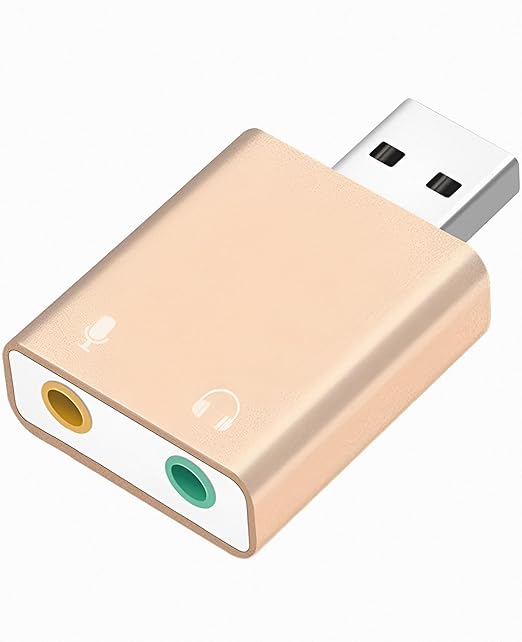 Honest Enterprise USB Audio Adapter USB to 3.5mm Jack Audio Adapter, External USB Stereo Sound Card 3.5mm Headset and Microphone Jack for Windows, Mac, Linux, Laptop, PC, PS4, PS5, MacBook Pro.(Multi) at Rs. 379
