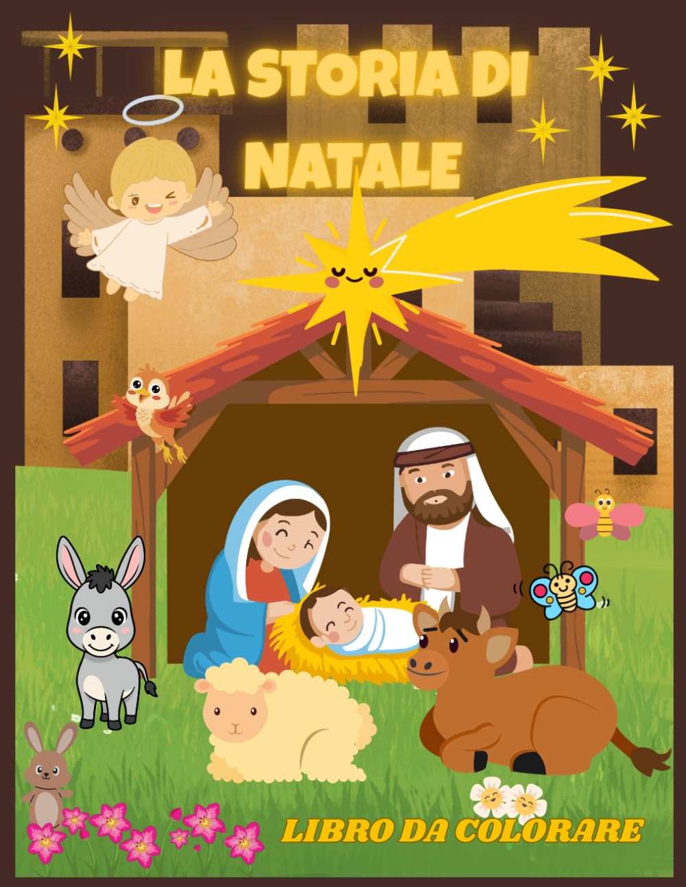 La storia di Natale: Un Tenero Libro da Colorare di Natale per Bambini e Famiglie
