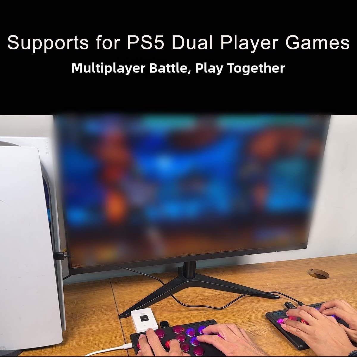 Convertidor adaptador USB emulador para activador de juegos PS5: adaptador de baja latencia de 1000 Hz para teclados y ratones. Convertidor y varios controladores para jugar todo para