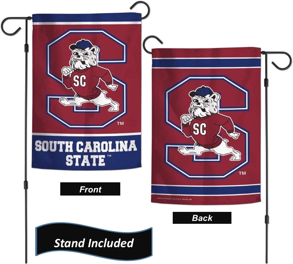 South Carolina State Bulldogs Garden Flag Set With Stand, 12.5 x 18 inch College Flag With Three Piece Steel Yard Flag Stand, Licensed by Wincraft