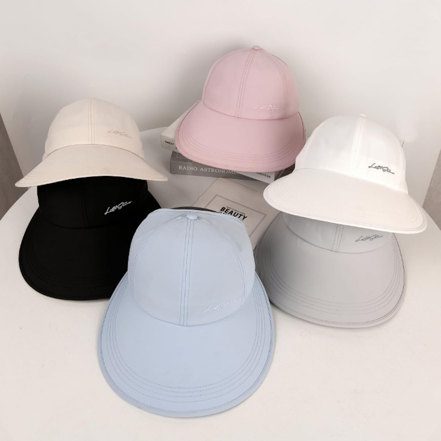Sun Hats for Women Outdoor Wide Brim UV Protection Hollow Top Summer Beach Packable Visor with Ponytail-Hole - Image 6
