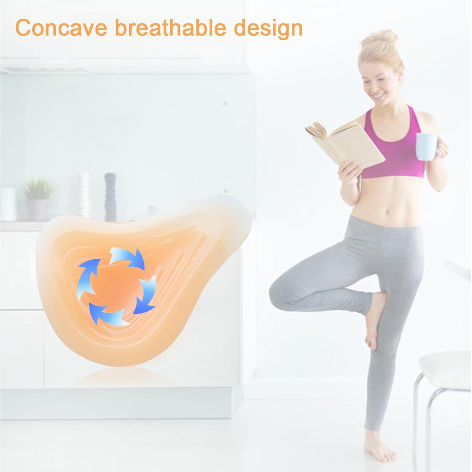 Silicone Breast Teardrop Shaped Artificial Fake Boobs Realistic Self-adhesive Women Fake Boobs for Mastectomy Crossdresser Cosplay Prosthesis(400g/Piece, Left Side Only)