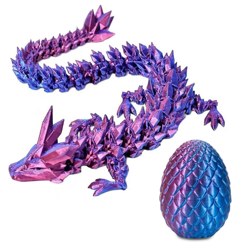 1PC Crystal Dragon Surprise Egg - Crack Open to Reveal Poseable Figure, Collective Decoration，Birthday Gift, Purple