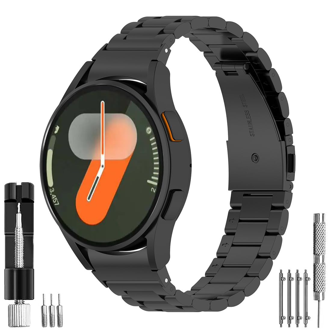 T Tersely Band Strap for Samsung Galaxy Watch 6/6 Classic, Watch 5/5 Pro, Watch 4 - 20mm Solid Stainless Steel Metal Replacement Band for Business