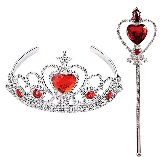 FancyDressWale Party Favour Princess Crown Tiara and Wand for Girls 3-10 Years/Return Gifts