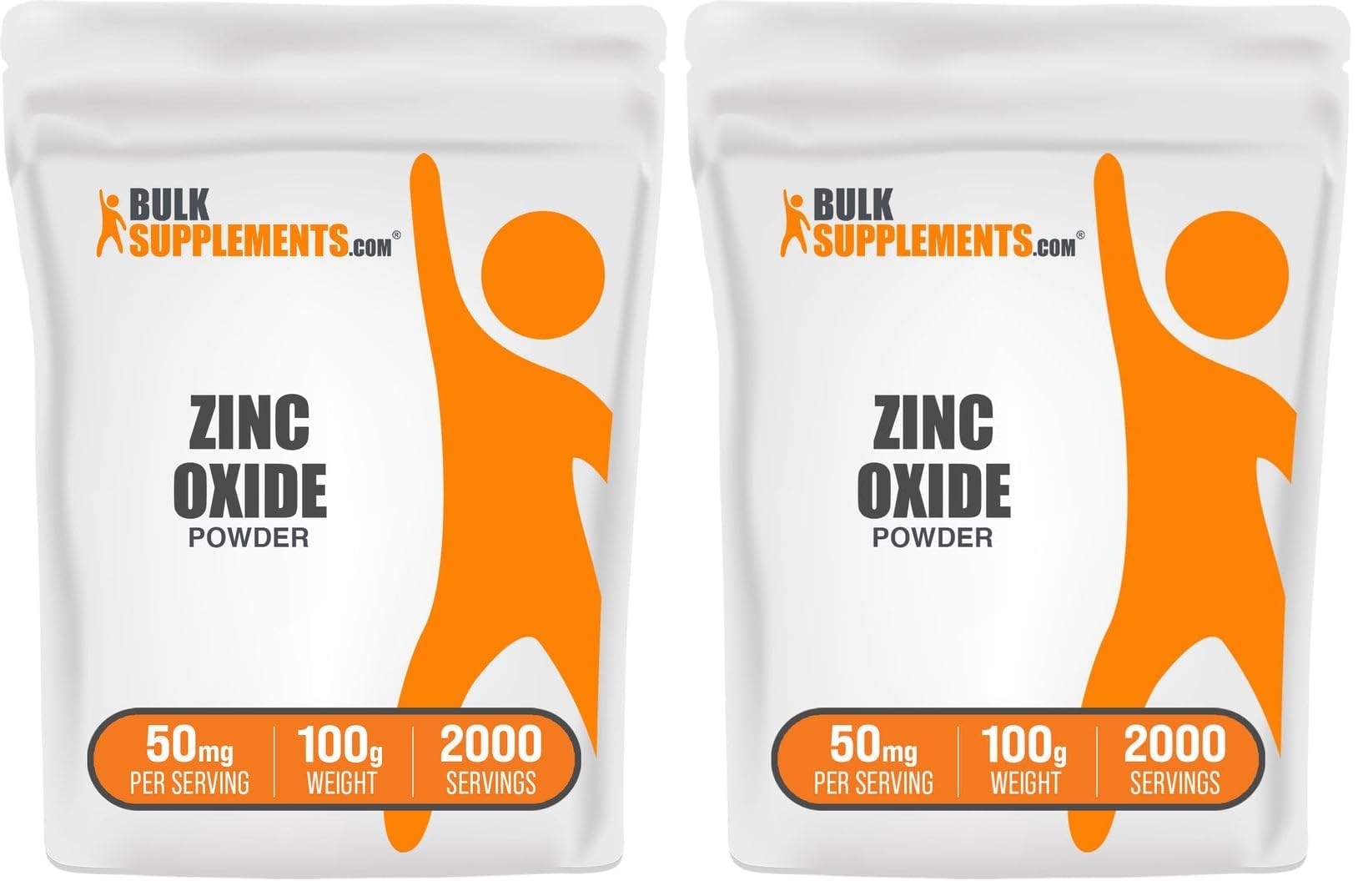 BulkSupplements.com Zinc Oxide Powder - Zinc Oxide Supplement, Mineral Supplement for Immune Support - Gluten Free, 50mg per Serving, 100g (3.5 oz) (Pack of 2) 3.5 Ounce (Pack of 2)