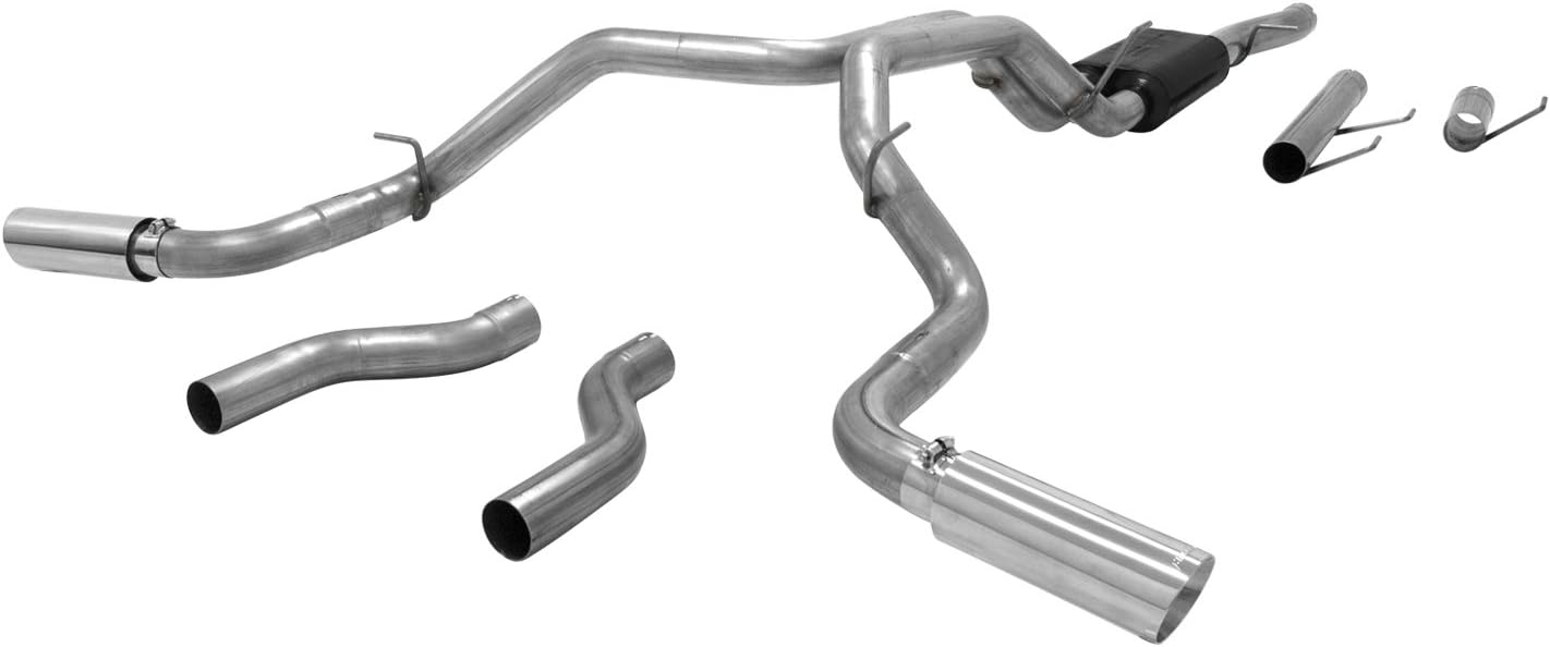Flowmaster 817709 American Thunder Cat-Back Exhaust Kit 3 Inch 409 Stainless Steel Dual 4 Inch Polished Stainless Tips Compatible with 2014-2024 Ram 2500 6.4L 149.4 160.5 169.4 Inch Wheelbases