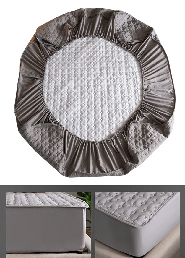 Protège Matelas, Housse Matelas Matelassé en Microfibre, Drap Housse Matelassé 25 cm de Profondeur, Doux Et Respirant, Résiste Aux Taches, Anti-Allergique,Bleu1,200x220cm