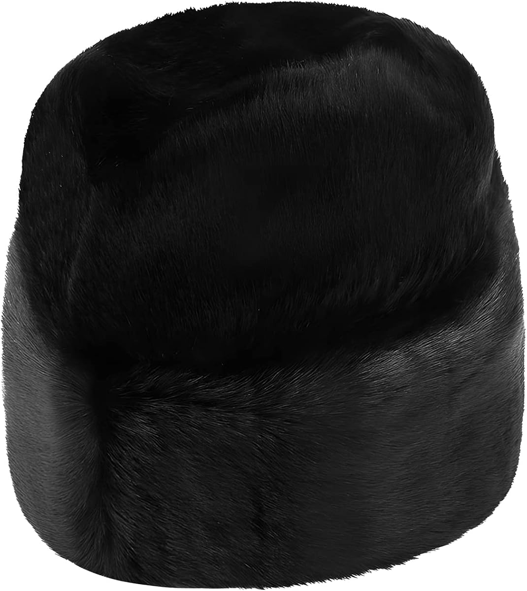 Men’s Faux Fur Cossack Hat Furry Winter Hat Russian Ushanka Warm Cap Thermal Rolled Cuff Retro Dad Hat Trapper Hat