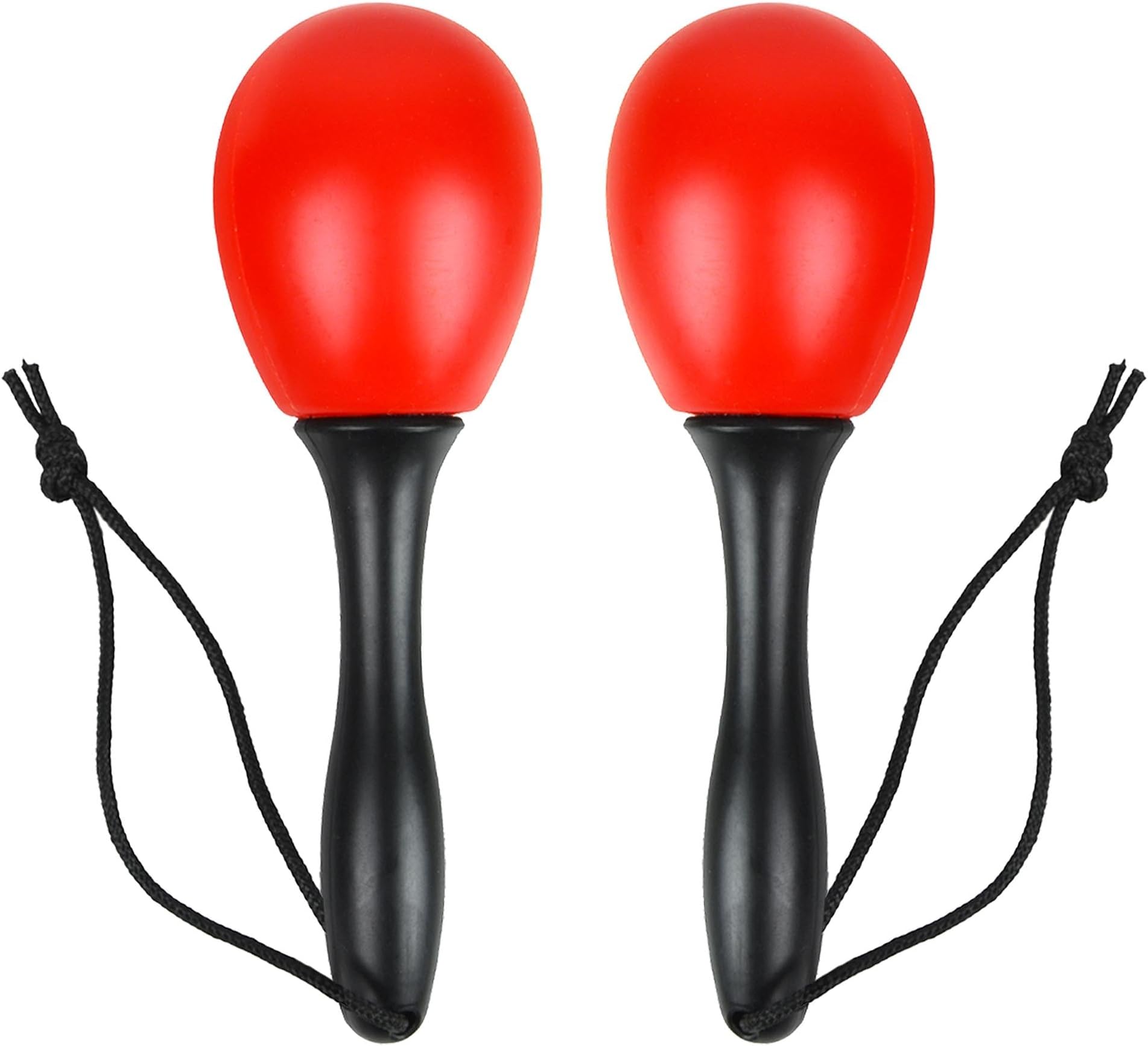 A-Star Small Plastic Egg Maracas Pair - 12cm Shaker Rattle, Percussion Rhythm Instrument - Red