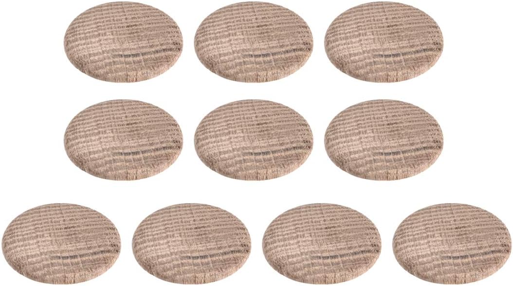 Uxcell Oak Wood Button Plugs, 1 Inch, 10 Pack, Wooden, 25mm Hole x 35mm