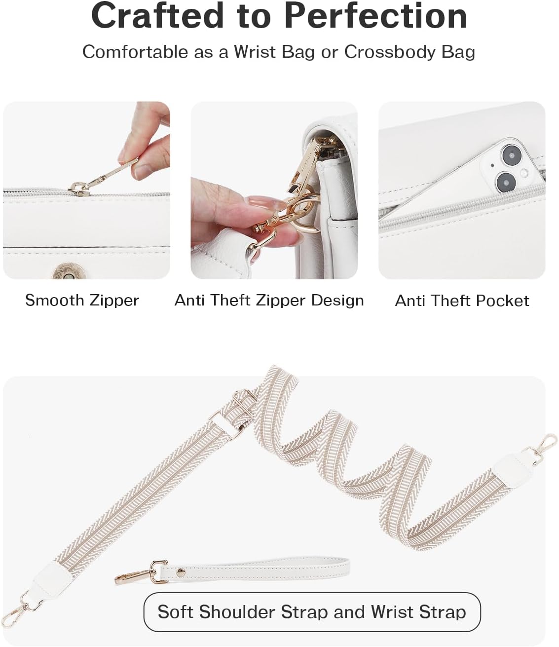 CHOLISS Small Crossbody Bags for Women, Vegan Leather Cell Phone Purse, Mini Travel Purse with Adjustable Strap Womens Gifts - Image 6