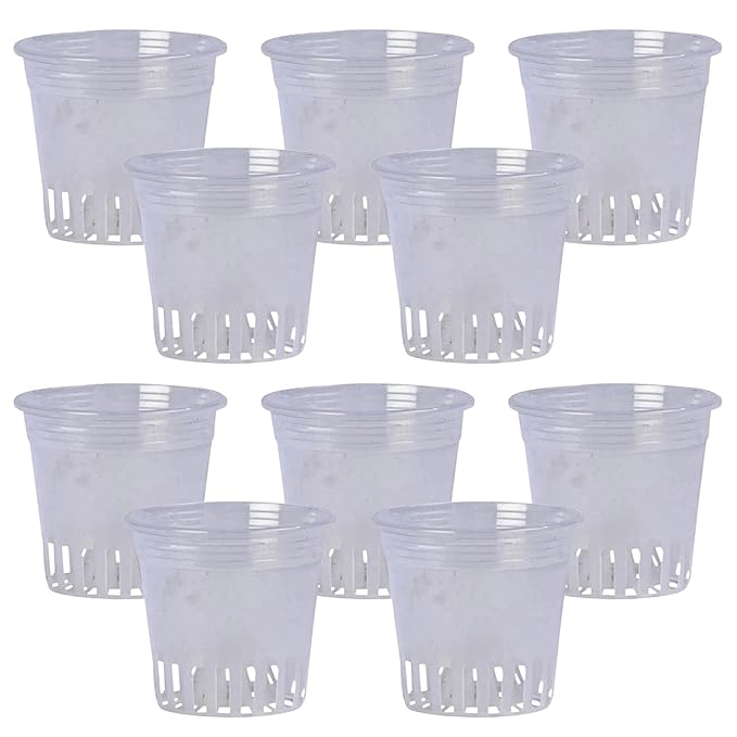 Hug A Plant | 5 Inch Orchid Transparent Pot | Flower Pots for Home & Garden (13CM | 5INCH) (Pack of 10)