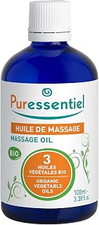 Organic Massage Oil with 3 Organic Vegetable Oils by Puressentiel for Unisex - 3.38 oz Oil