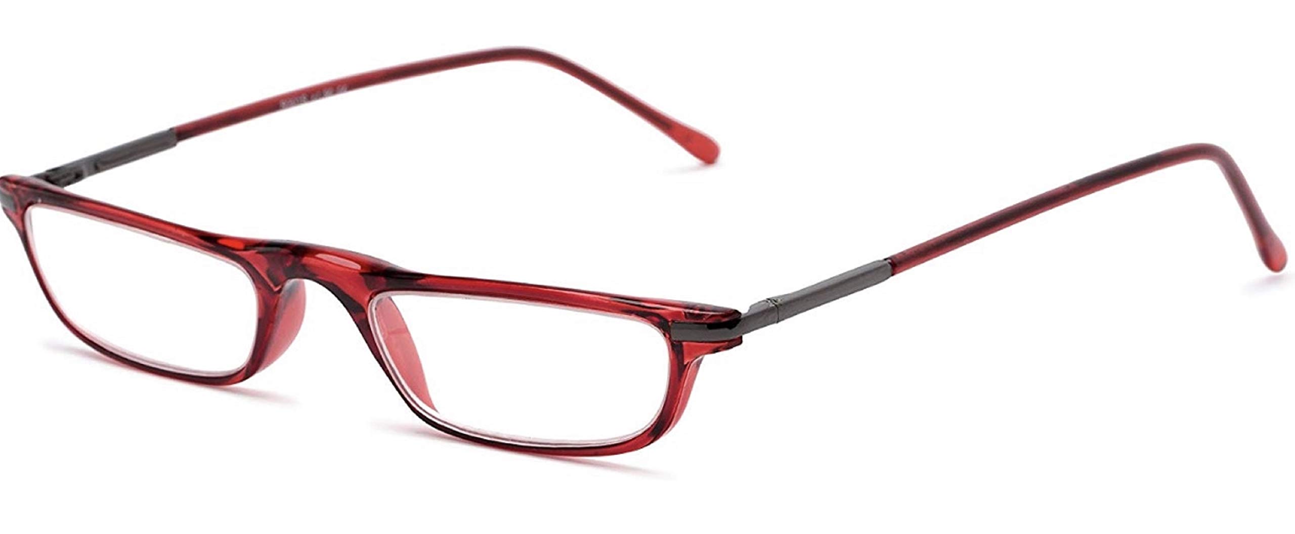 The Posh Reader Reading Glasses, Spring Hinge Metal Rectangle Frame for Men and Women + 1.50 Red