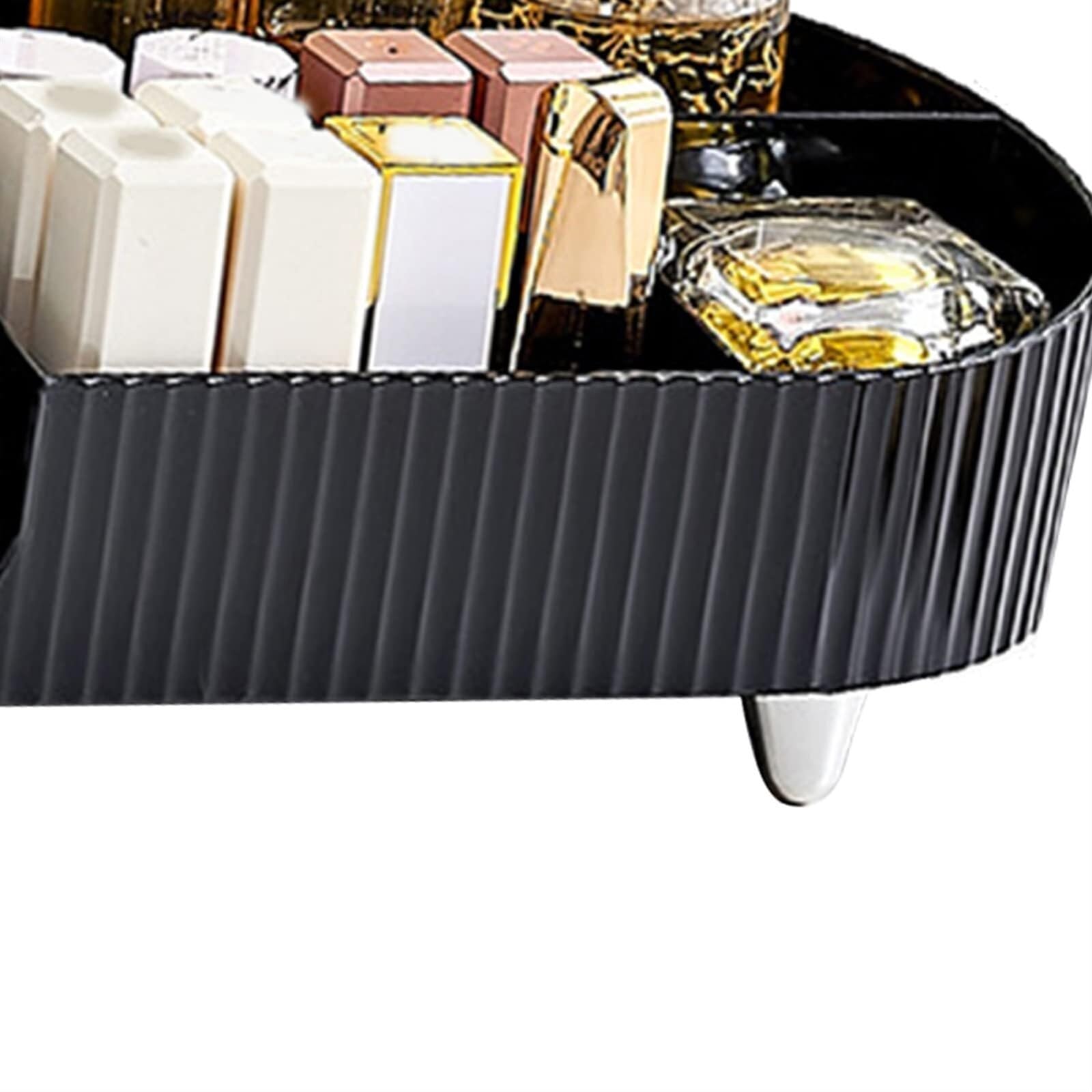 Organizer do Makijażu Elegancki Plastikowy Organizer Do Przechowywania Kosmetyków Pudełko Z Obrotowym Przegrodą Pojemnik na Kosmetyki(Black)