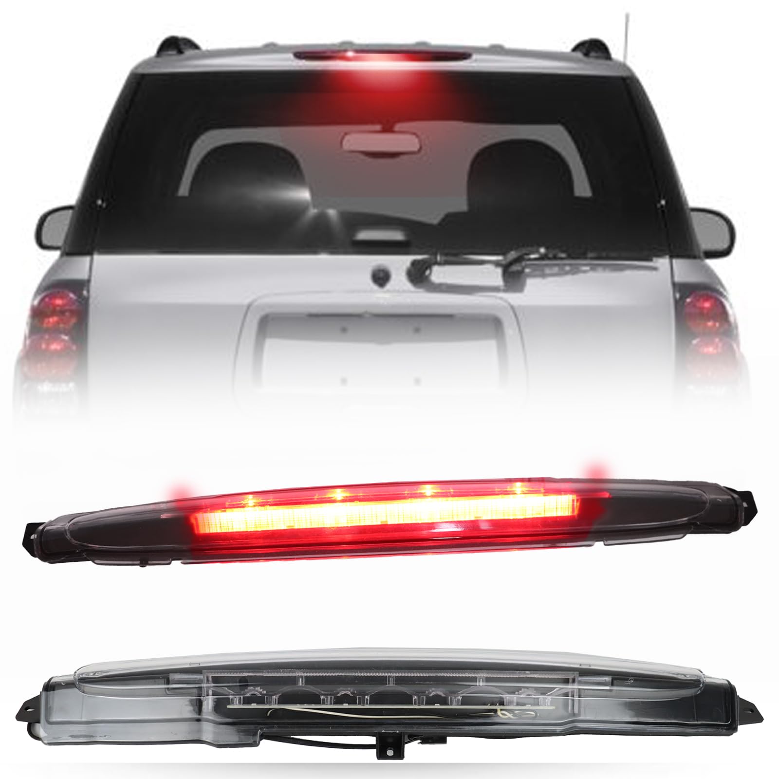 KEEGTBOX High Mount Stop Light LED Third Brake Light Fit For 2002-2009 Chevy Trailblazer GMC Envoy Rear 3rd Brake Lamp Buick Rainier Isuzu Ascender