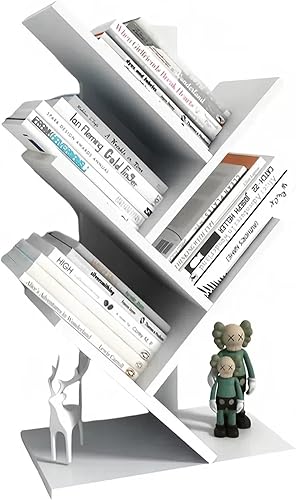Miniatura 45 de Godferyxin Estantería de árbol de libros, estantería de madera de 5 niveles para exhibir libros, CD, revistas y más en la oficina, el hogar o la