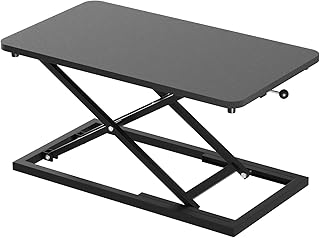 Decoholic Single 24 inch Scissors Lift Keyboard and Mouse Riser, Height Adjustable Standing Desk Converter for Ergonomic Sit Stand Workstations,suitable to hold large/small items (24inch, Black)