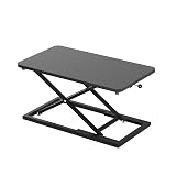 Decoholic Single 24 inch Scissors Lift Keyboard and Mouse Riser, Height Adjustable Standing Desk Converter for Ergonomic Sit Stand Workstations，suitable to hold large/small items (24inch, Black) 24 inch BK