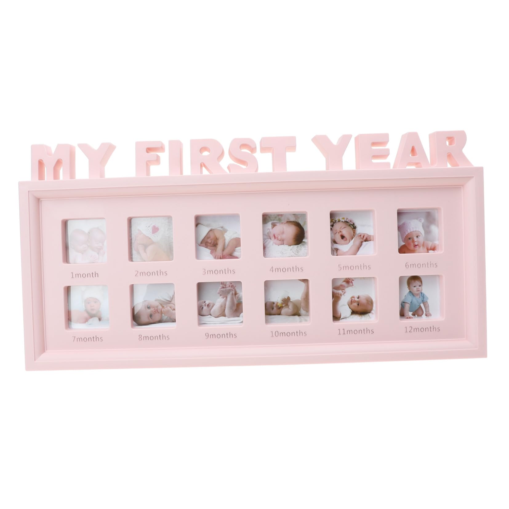 Marco de Crecimiento Infantil para Ñiño, 12 Fotos, PVC Rosa