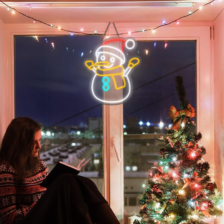 Amazon.co.jp: 電光ホーム LED ネオンサイン 雪ダルマ スノーマン