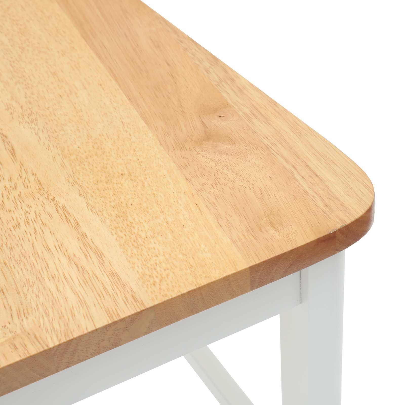 Esszimmerstühle 2er Set Weiß 48 x 49 x 95 cm Massives Gummiholz | Ergonomisch geformter Sitz, quadratische Beine, pflegeleicht mit feuchtem Tuch, nur für Innenräume