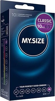 MY.SIZE Classic Condoms Size 7 I 69 mm Width I 10 Pieces Standard Pack I Premium Kondoms Extra Thin I True to Touch Gossamer I Thin 0.07 mm wall Thickness I Condoms Vegan I Condom for Men
