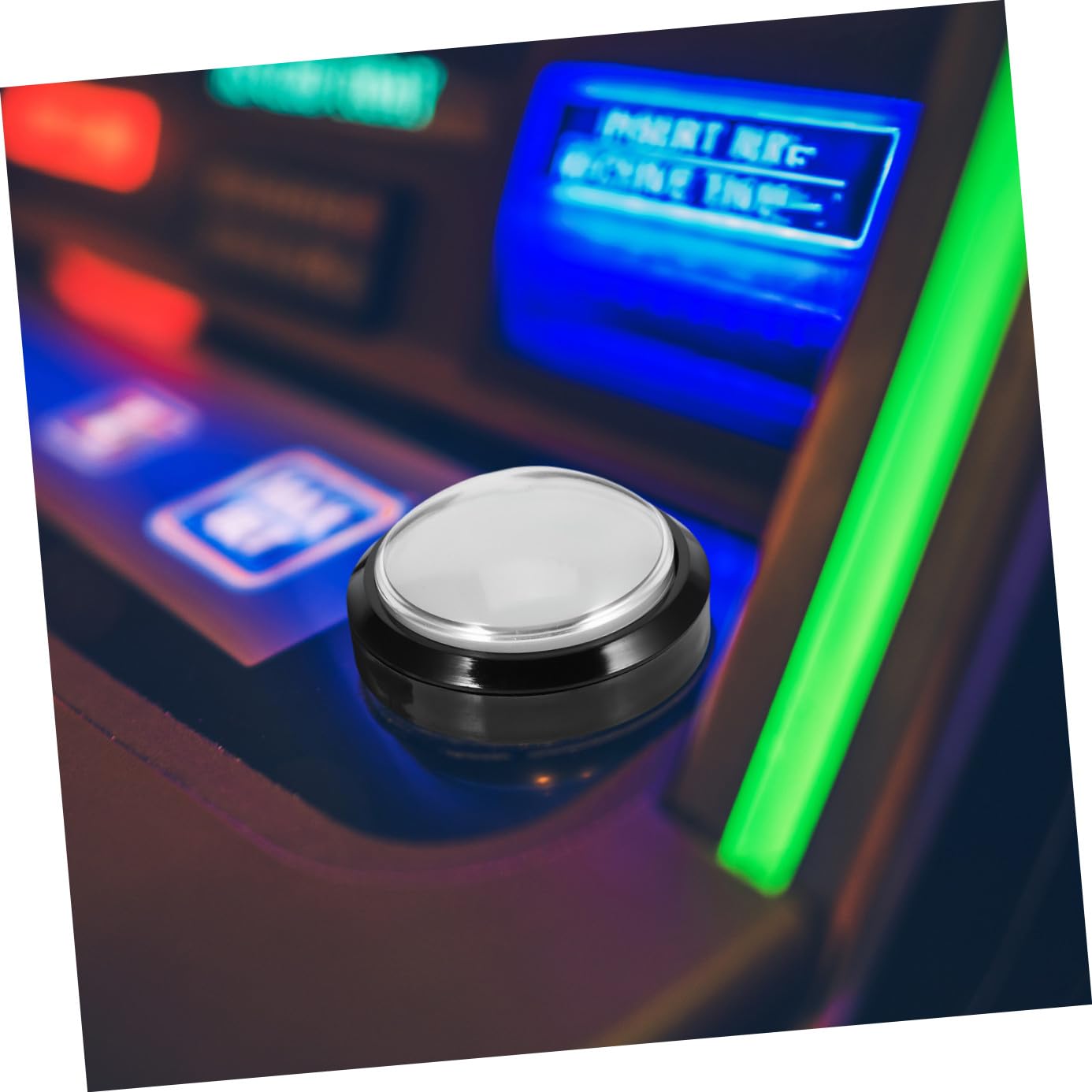 ifundom Pulsante Gioco Arcade Rotondo Grande Luce, Bianco ABS | Interruttore a Pulsante Convesso, Auto-reset, Metallo, per Competizione e Uso Domestico Fai-da-te