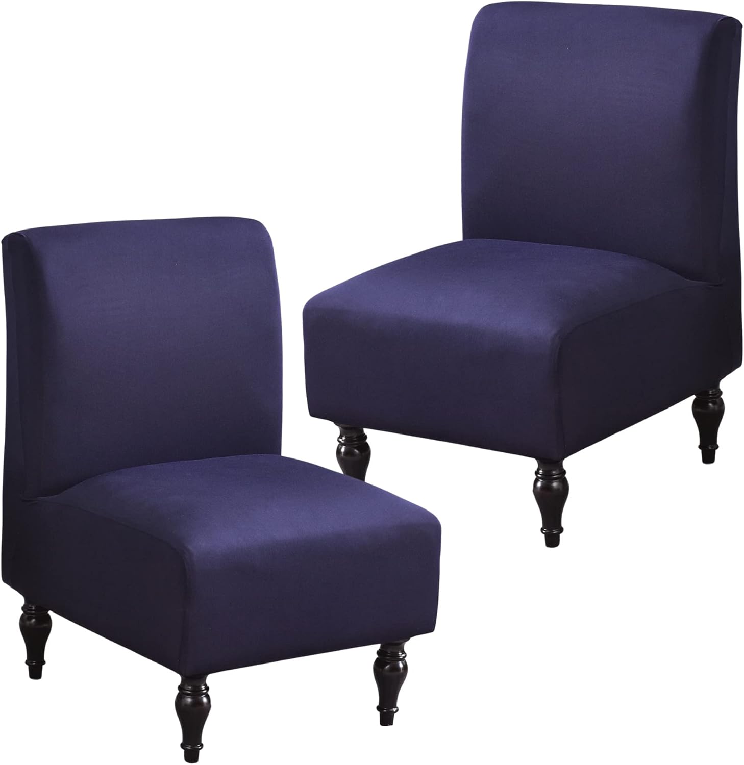 Armless Accent Chair Cover Slipcover, Stretch Chair Slipper Super Fit Armless Chair Furniture Protector Cover Slipcover for Living Room Hotel (2 Pack, Light Blue)