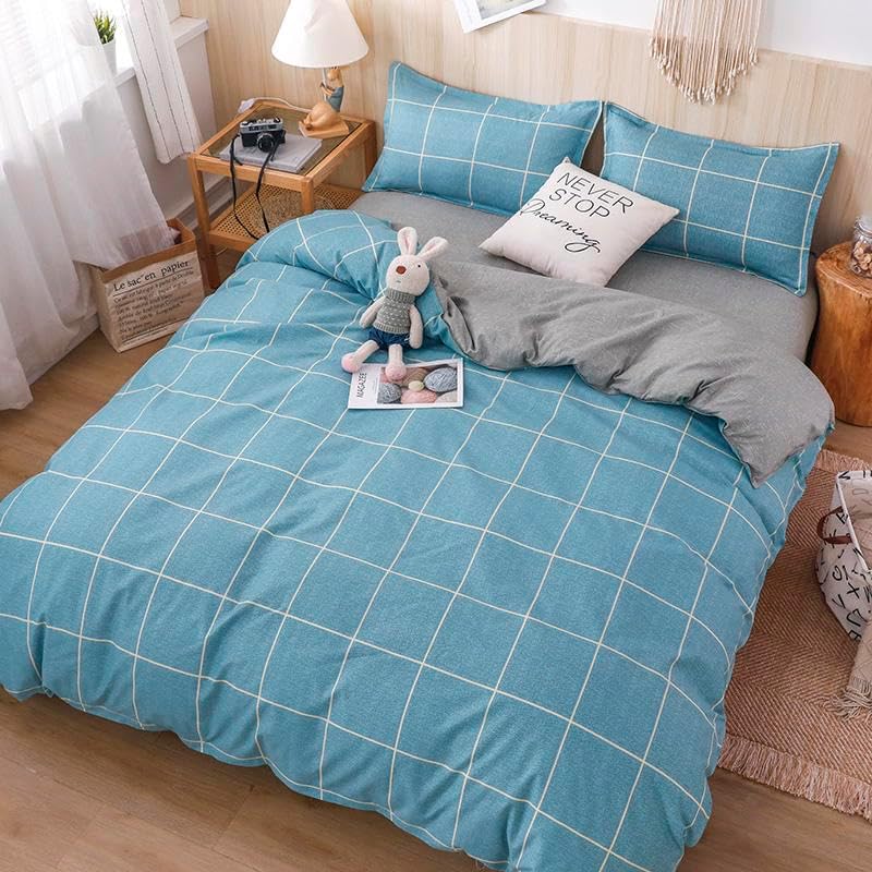 King Size Elegant Bedding Set: Breathable & Soft 200x230cm Quilt Cover, Durable 180x200cm Fitted Sheet, Hypoallergenic 47x74cm Pillowcases (2pcs) – King Size Bedsheet Set